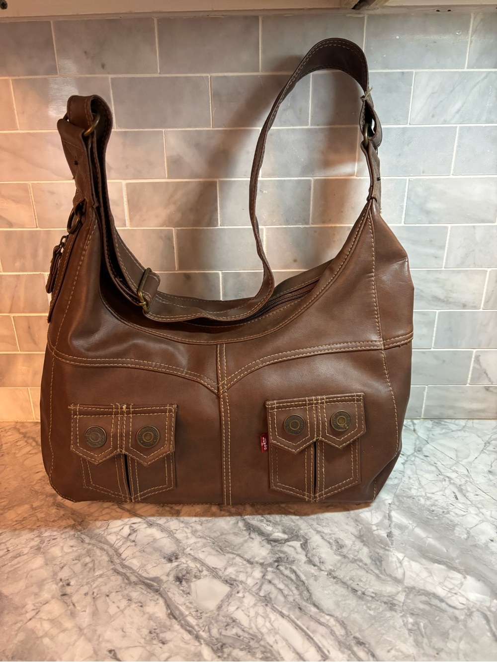 Brown Leather Shoulder Bag - Women